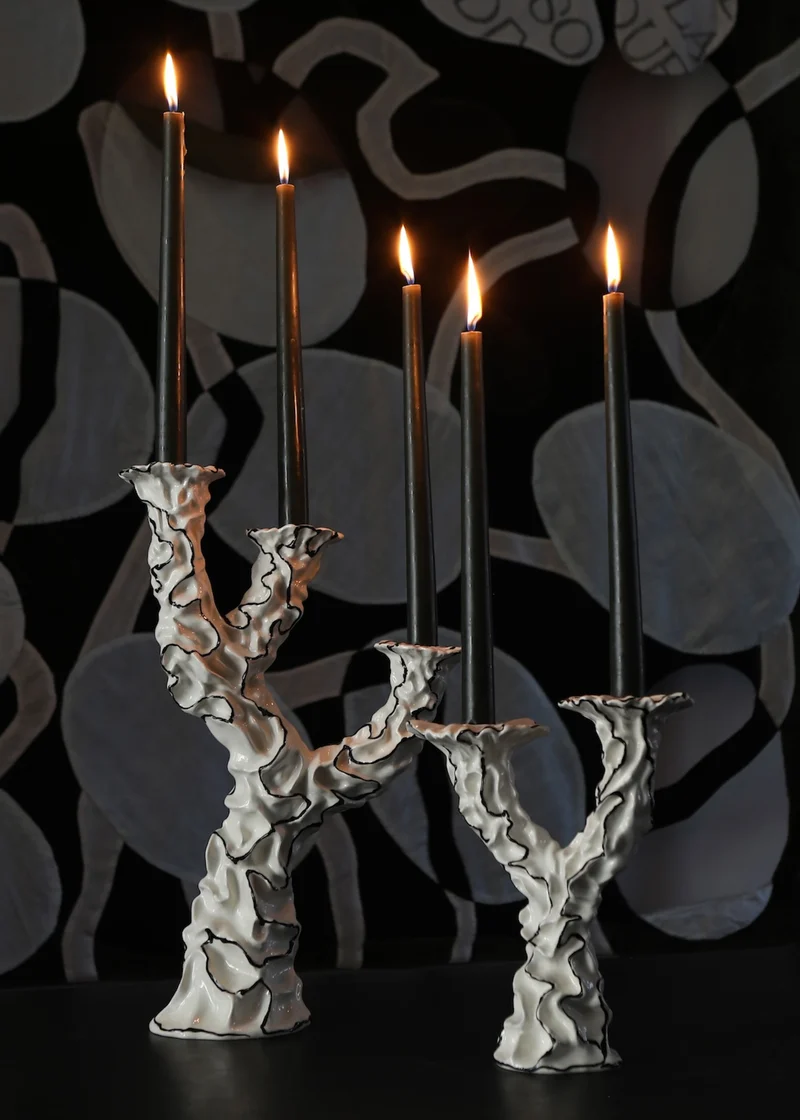 Three Wishes Hand Made Ceramic Candle Holders