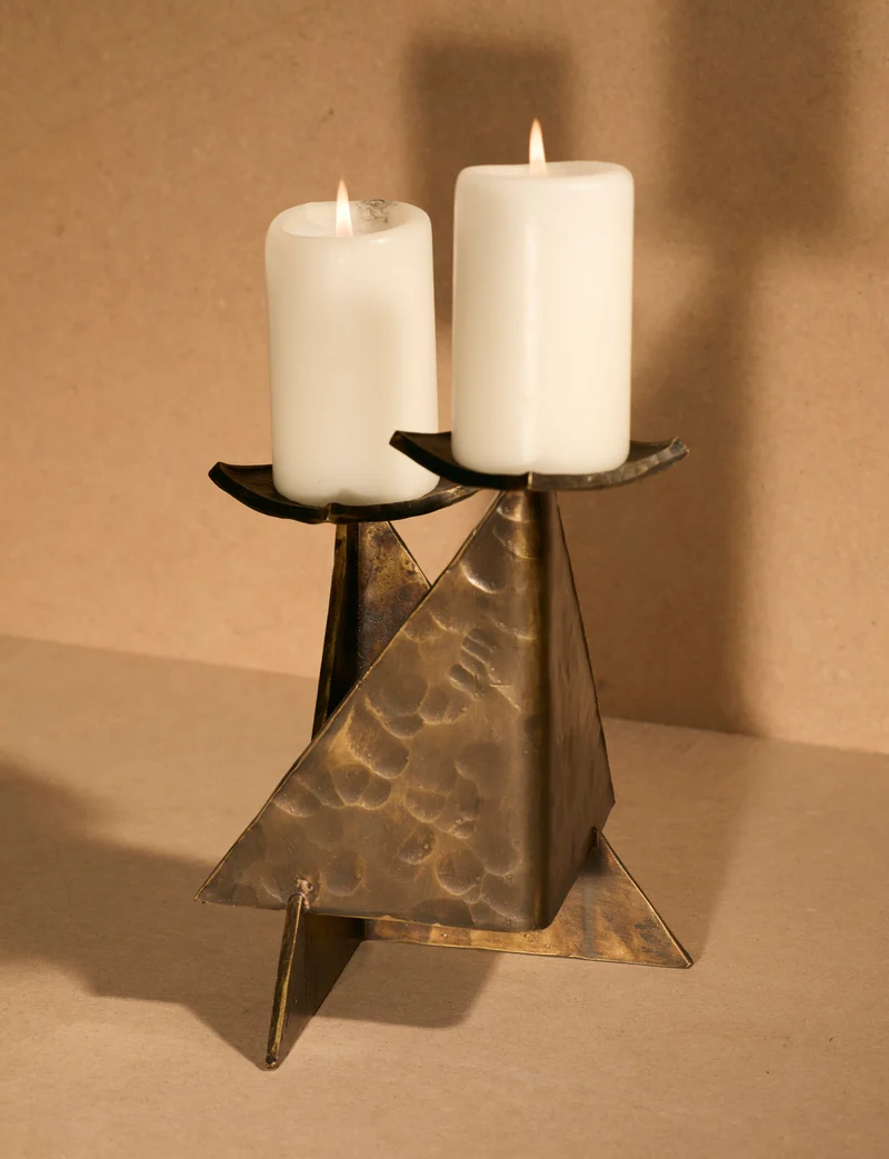 Vintage Candle Holder in Bronze - Artisanal Collection