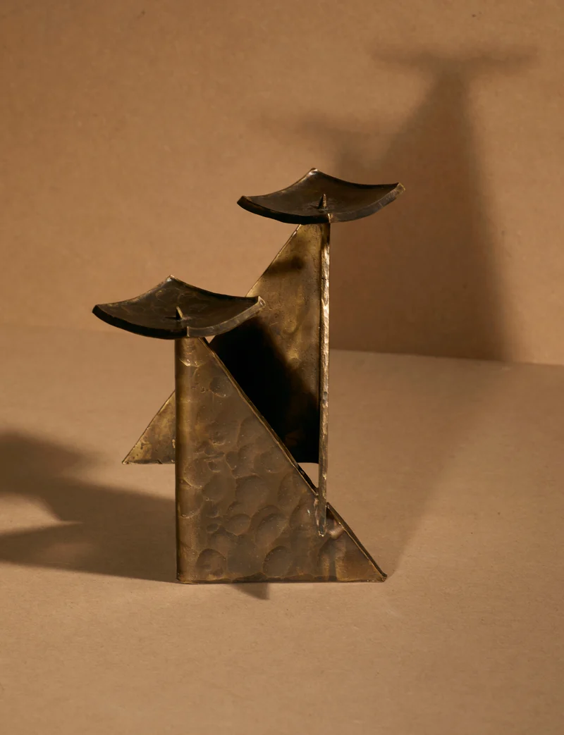 Vintage Candle Holder in Bronze - Artisanal Collection