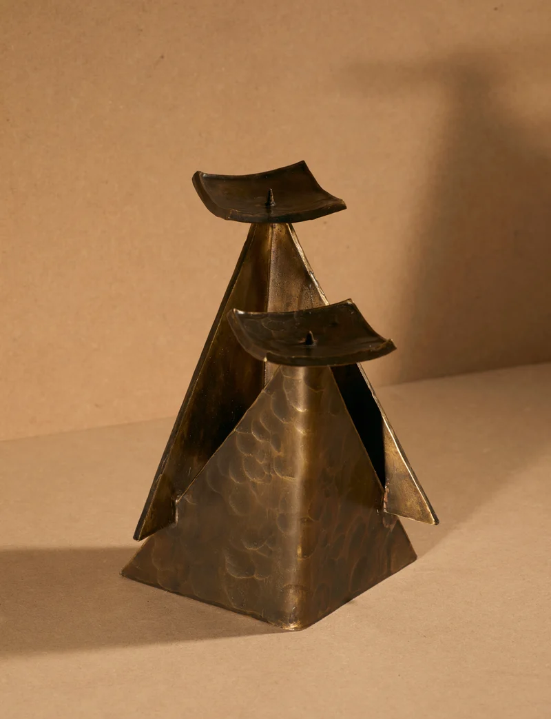 Vintage Candle Holder in Bronze - Artisanal Collection