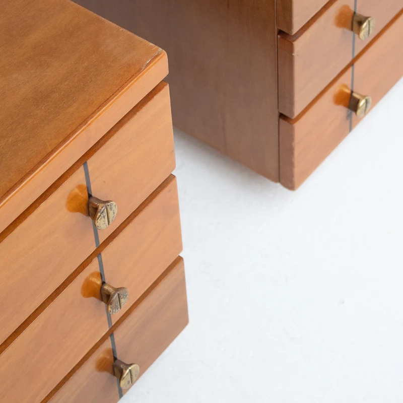 Set of Mid Century Nightstands in Wood