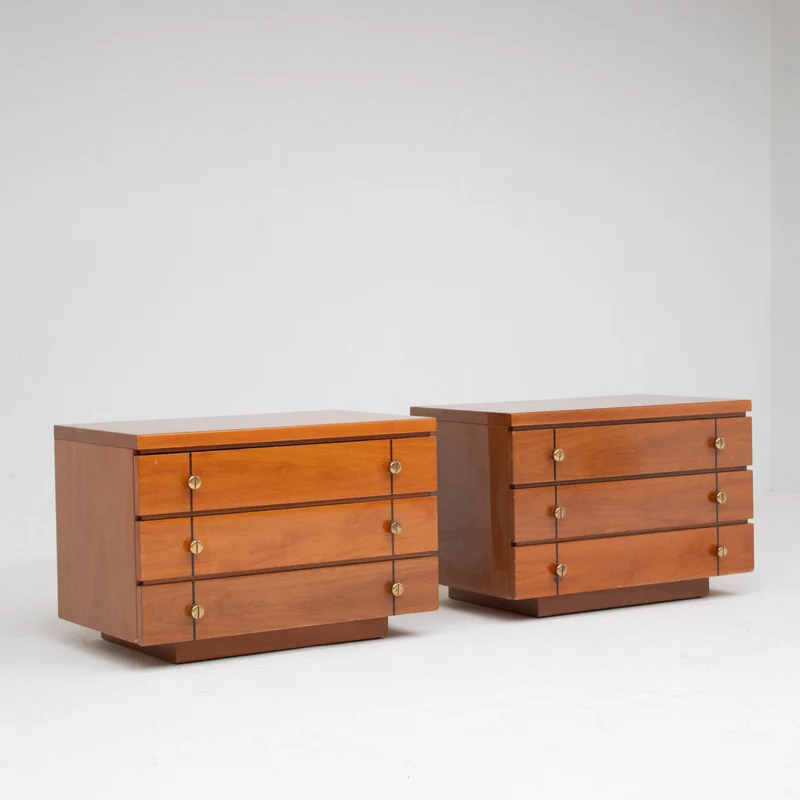 Set of Mid Century Nightstands in Wood