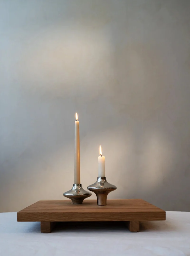 Doublet Candleholder - Large - Silver