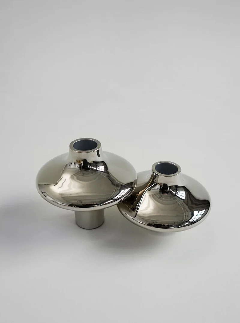 Doublet Candleholder - Small - Silver