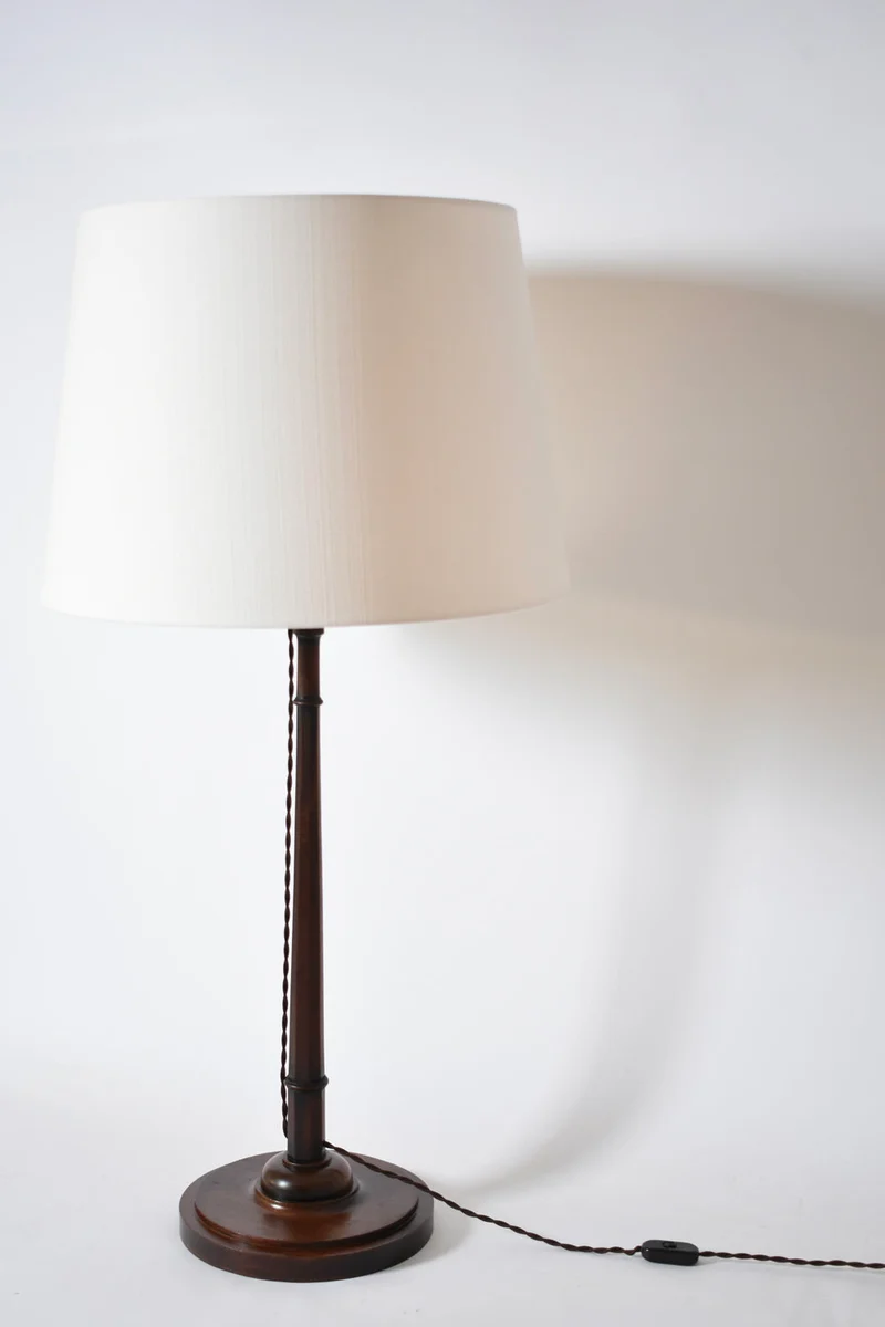 Vintage Art Deco Wooden Pyramidal Table Lamp, 1920s