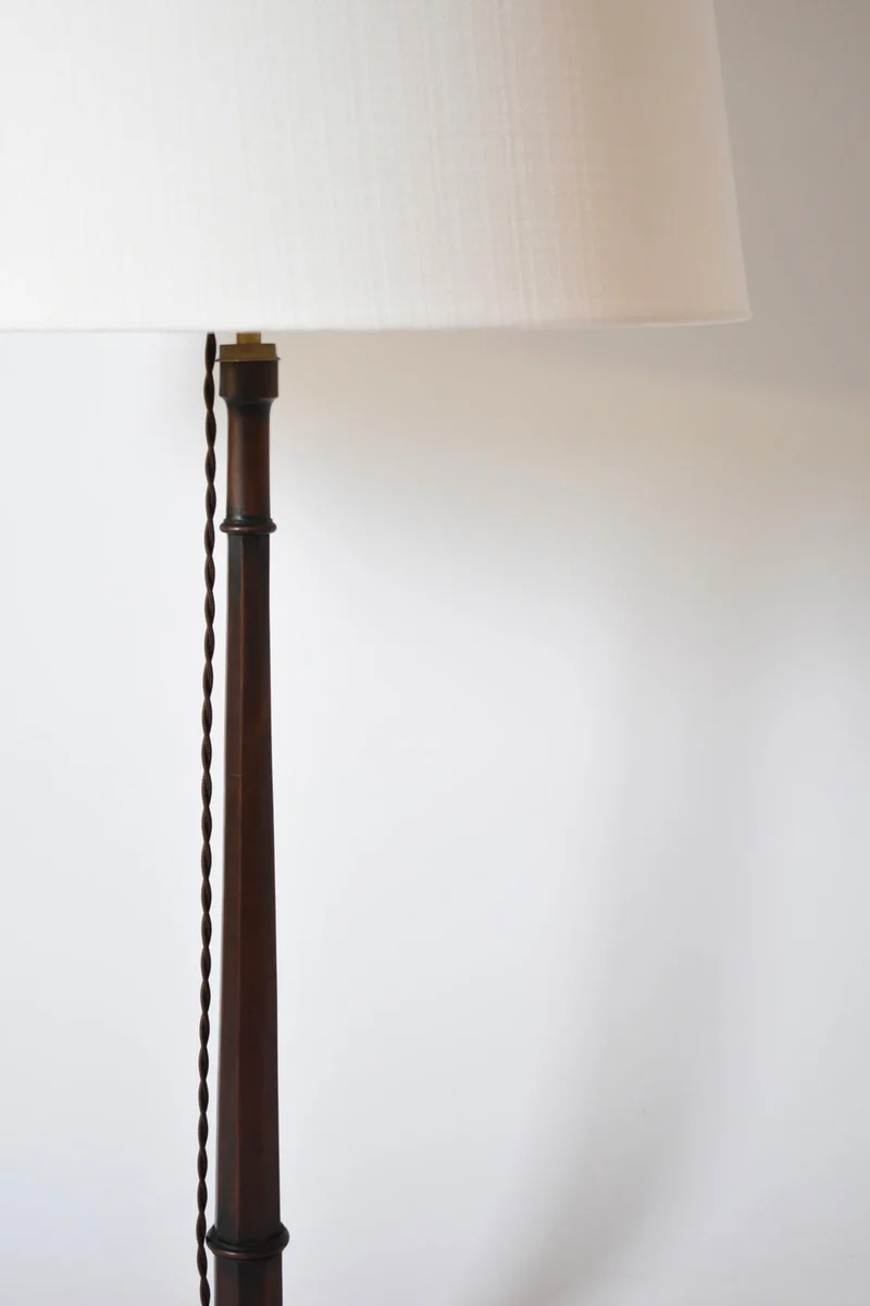 Vintage Art Deco Wooden Pyramidal Table Lamp, 1920s