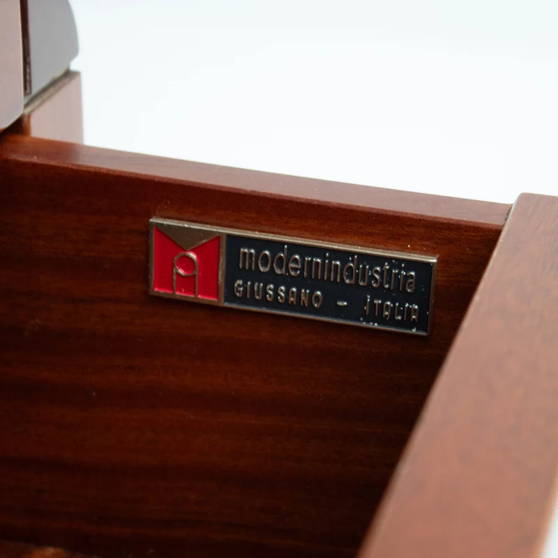 Italian Nightstands in Wood and Brass