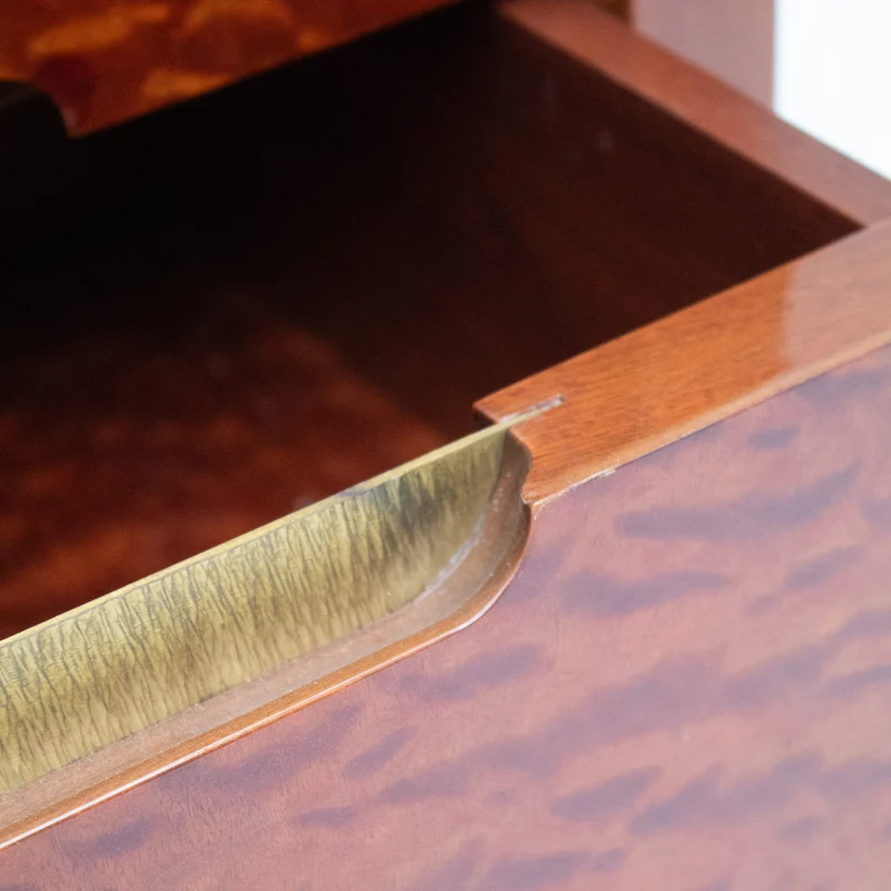 Italian Nightstands in Wood and Brass