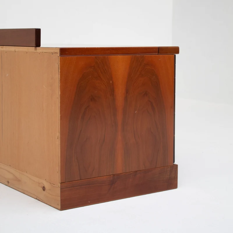 Set of Nightstands in Wood and Brass
