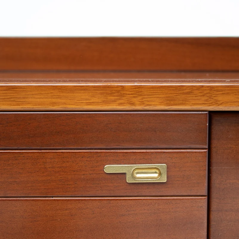 Set of Nightstands in Wood and Brass