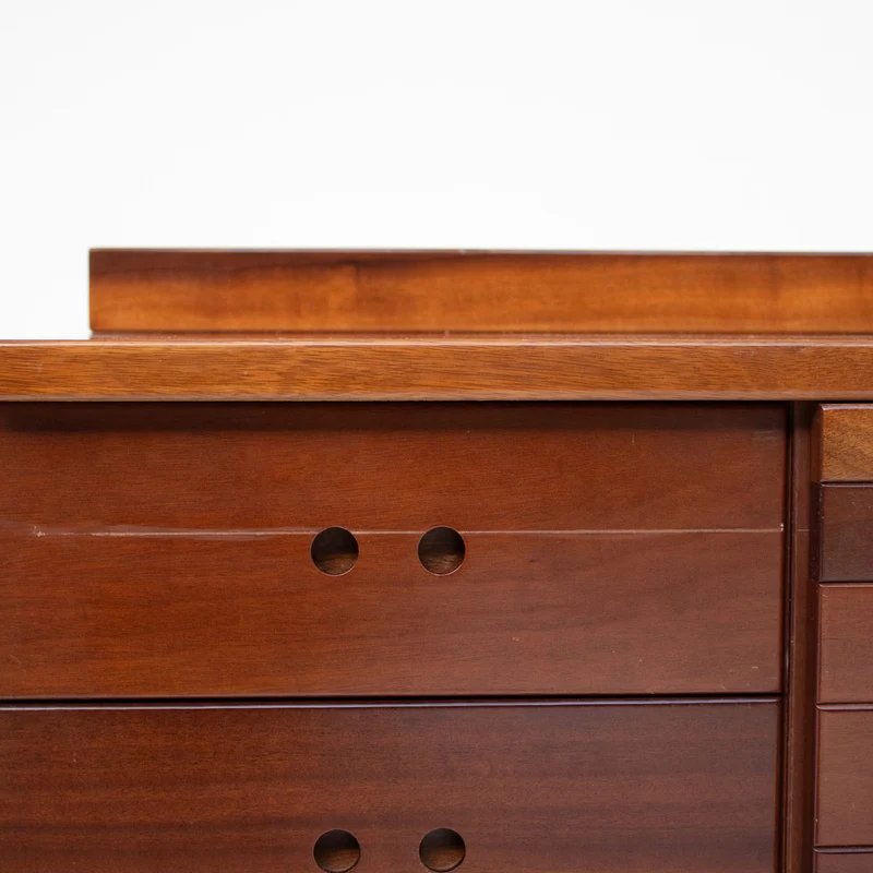 Set of Nightstands in Wood and Brass