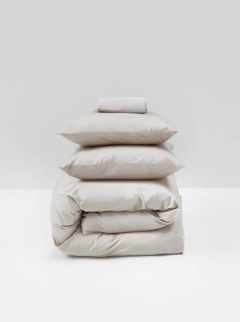 Cotton Sateen Bed Set in Sand