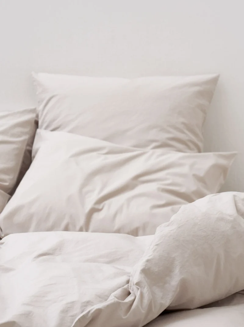 Washed Cotton Percale Bed Set in Sand