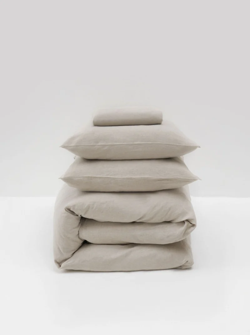 Washed Linen Bed Set in Natural