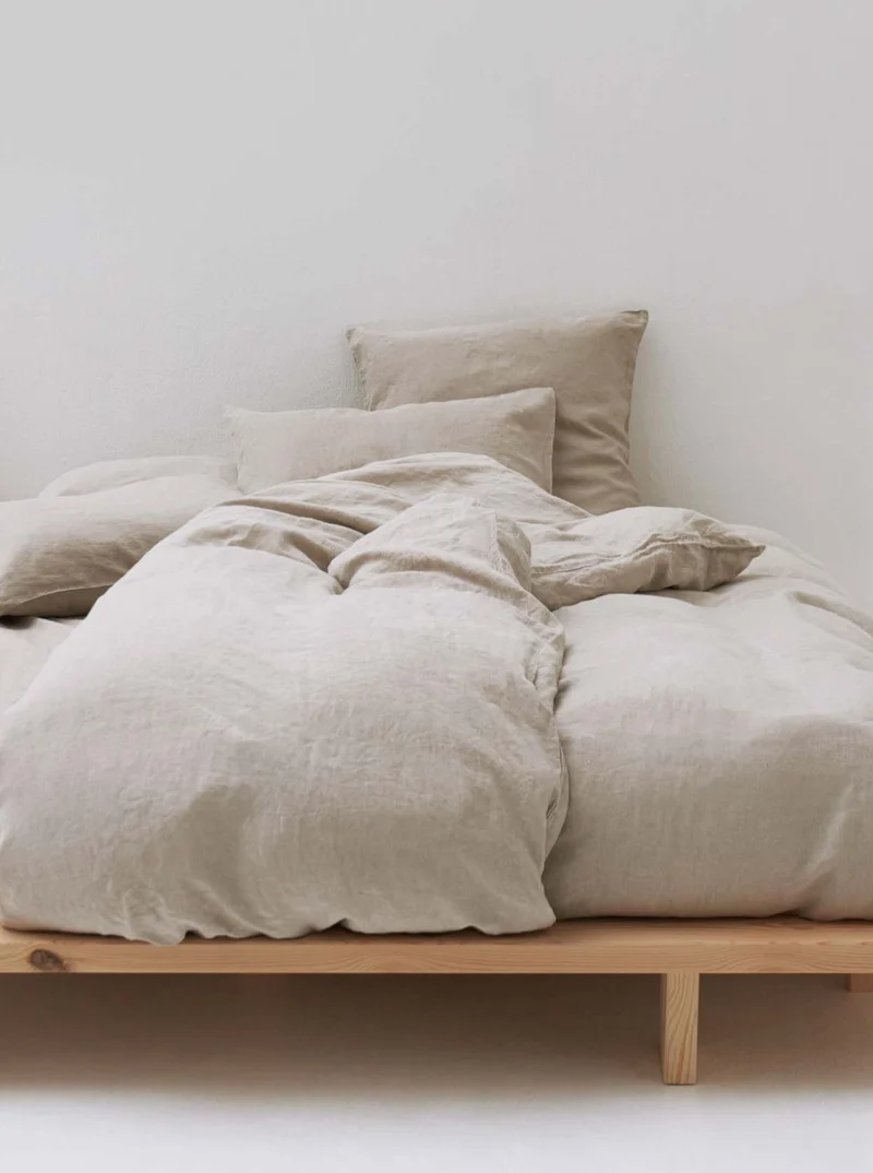 Washed Linen Bed Set in Natural