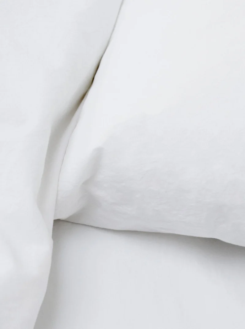 White Washed Cotton Percale Bed Set