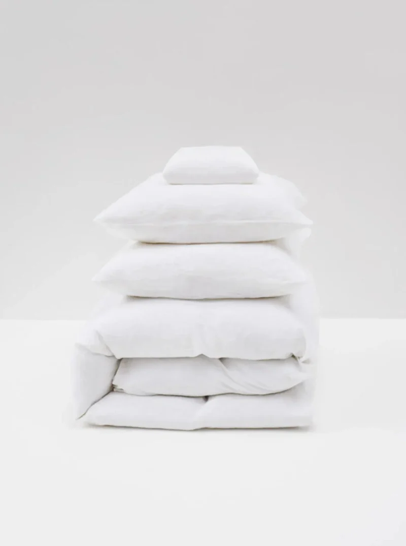 White Washed Linen Bed Set