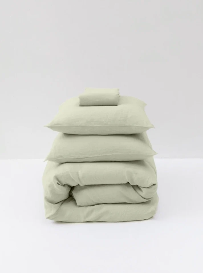 Washed Linen Bed Set in Sage