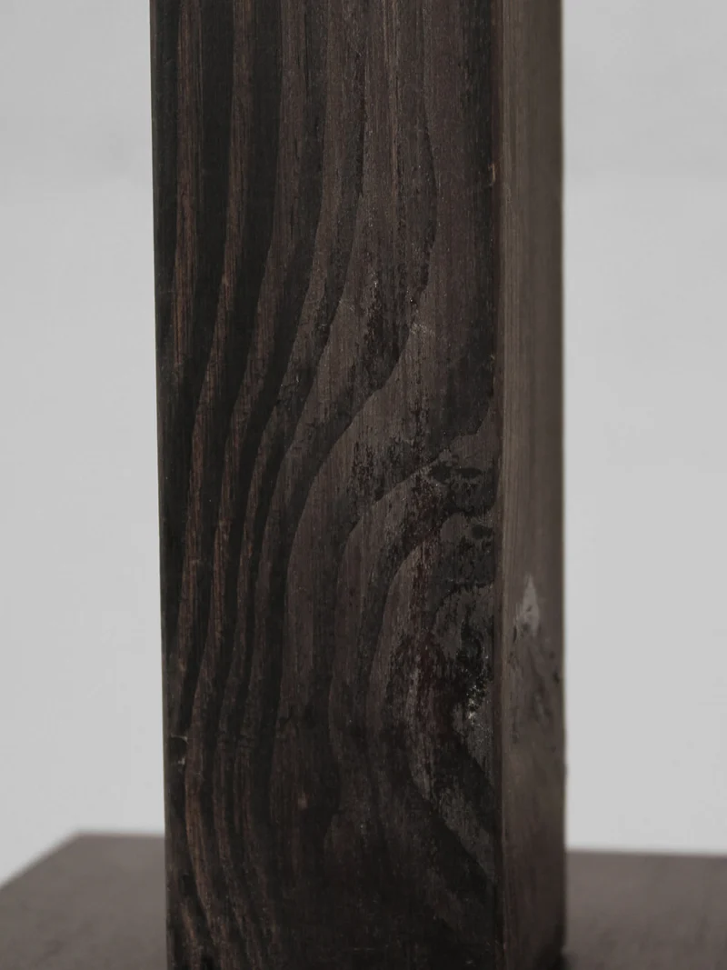 Vintage Mid-Century Swedish Wood And Iron Tall Table Lamp