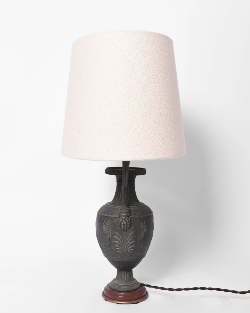 Vintage Neoclassical blackened iron Table Lamp, 1920s