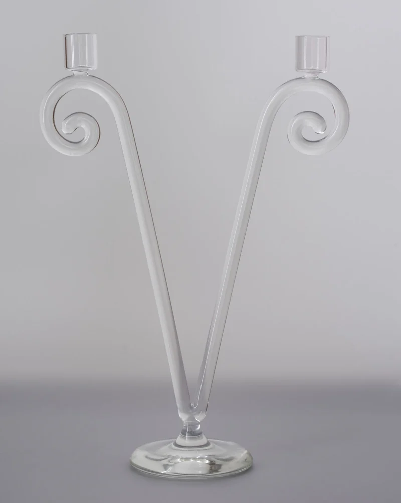 Double Stem Spiral Candleholder