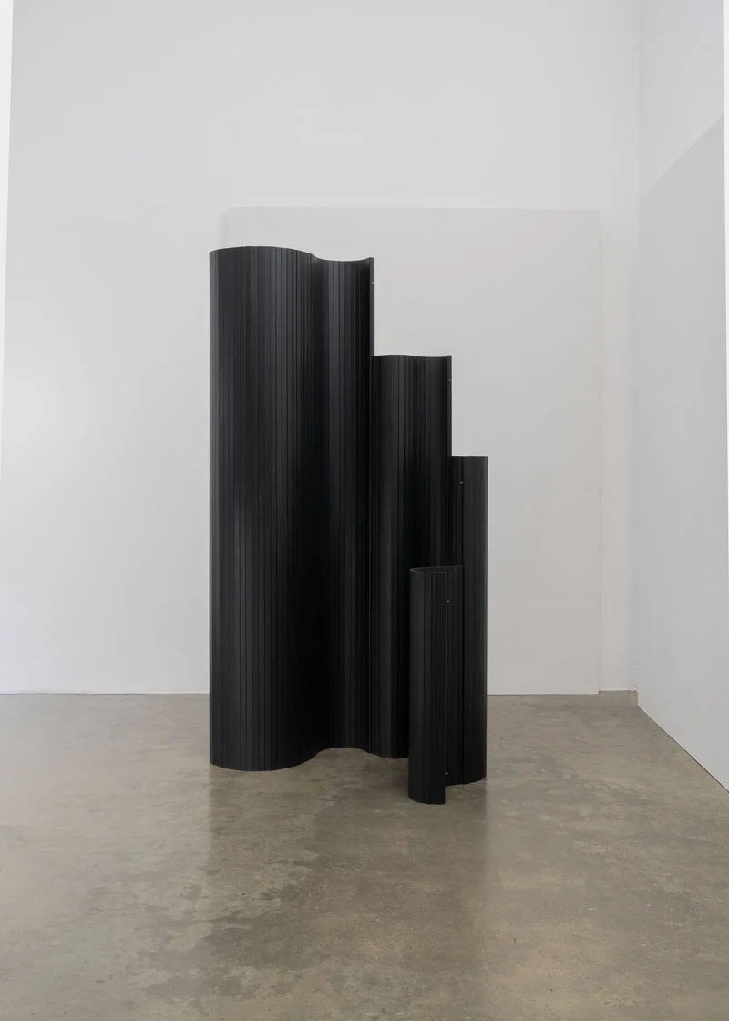 Sculptural Tambour Screen in Fumed Poplar