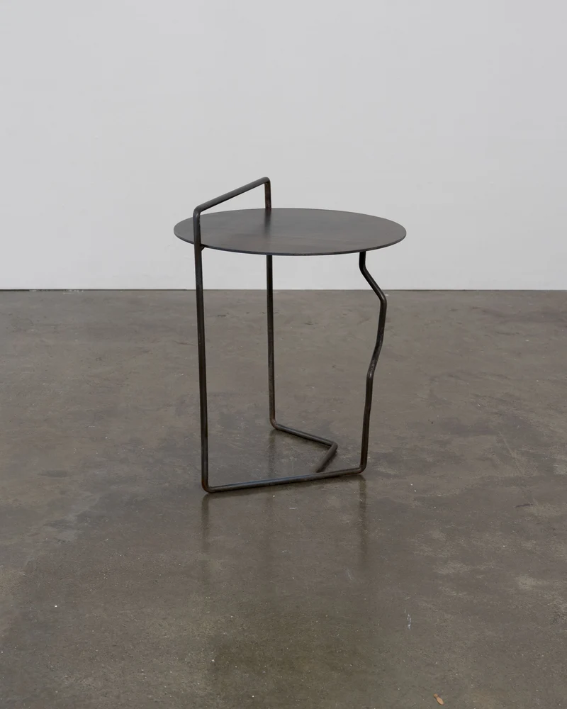 Sculptural Patinated Steel Side Table