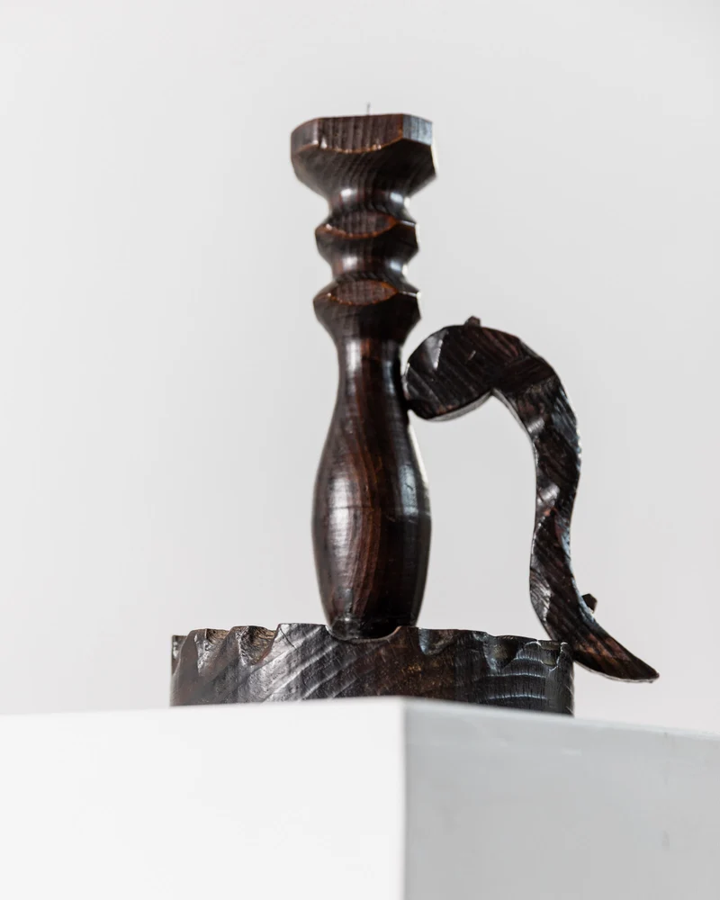 Vintage 1960s Wooden Candleholder