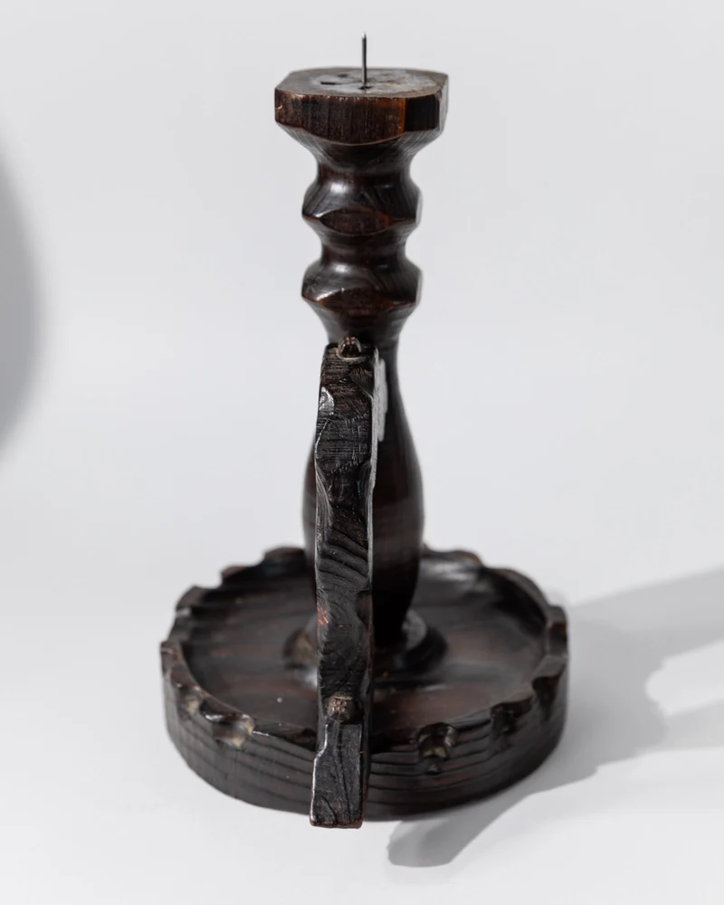 Vintage 1960s Wooden Candleholder