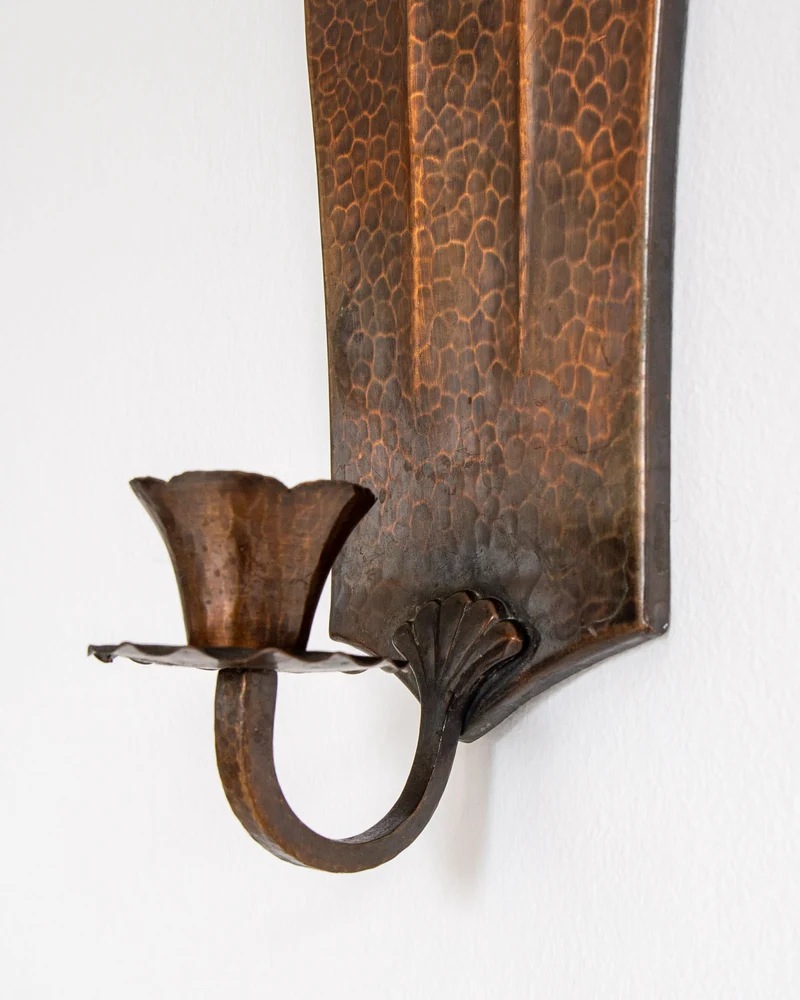 Pair of Swedish Art Deco Copper Wall Sconces, 1930s