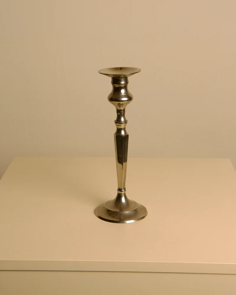 Large Italian "Column" Metal Candleholder, 1960s