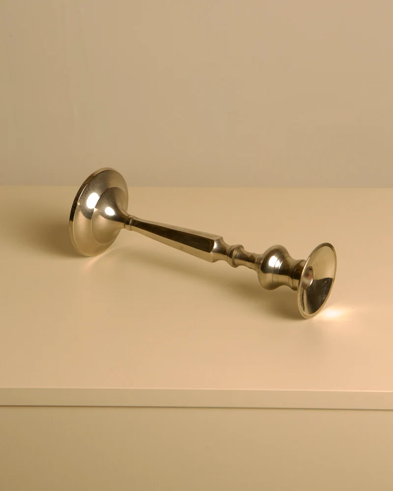 Large Italian "Column" Metal Candleholder, 1960s