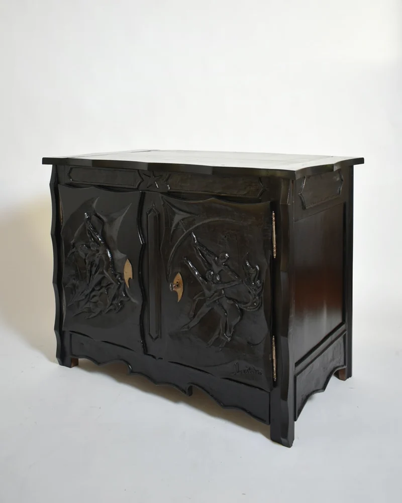 Johnny Ludécher Brutalist Cabinet, 1950s