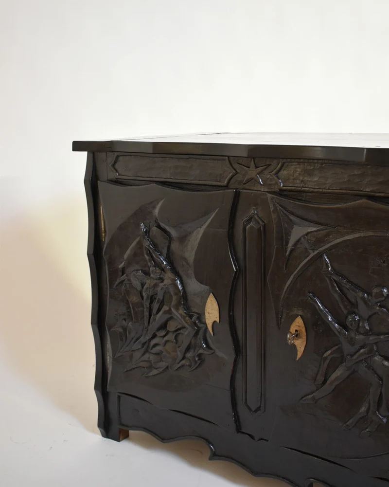 Johnny Ludécher Brutalist Cabinet, 1950s