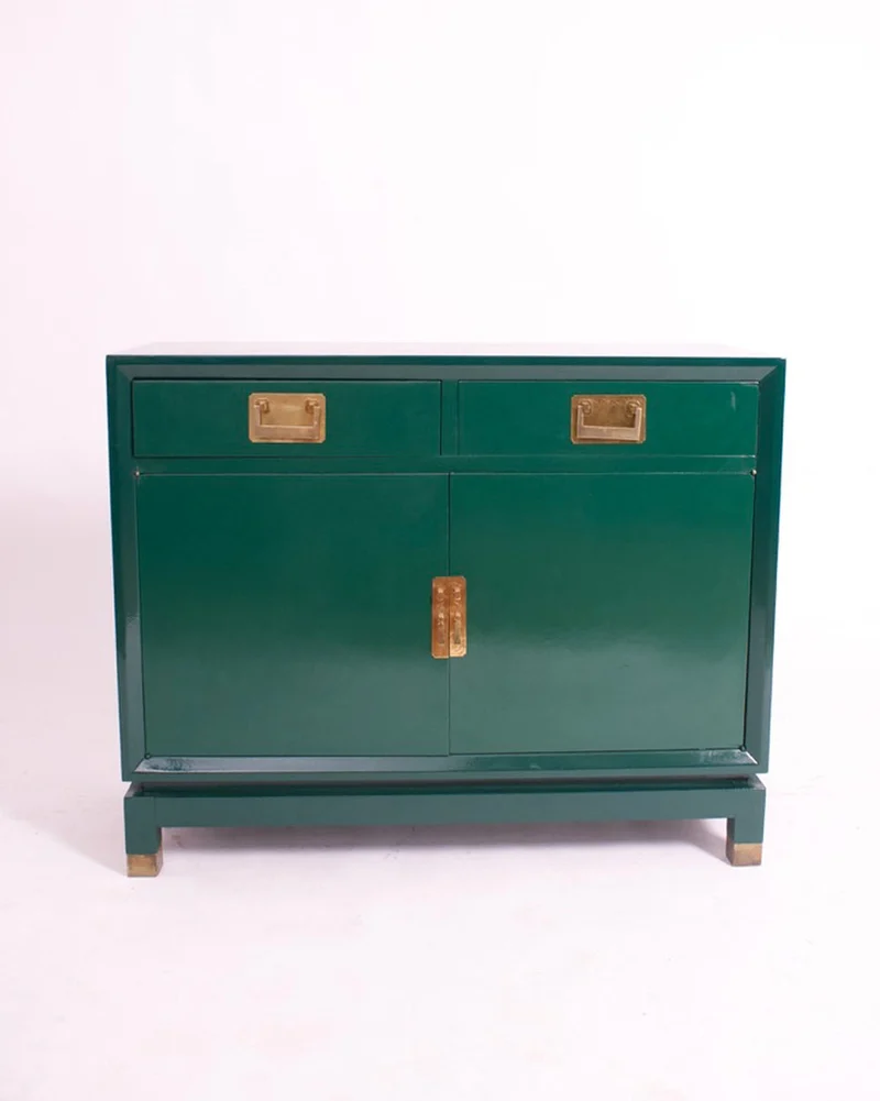 Chinese Style Green Lacquered Chest of Drawers, 1970s