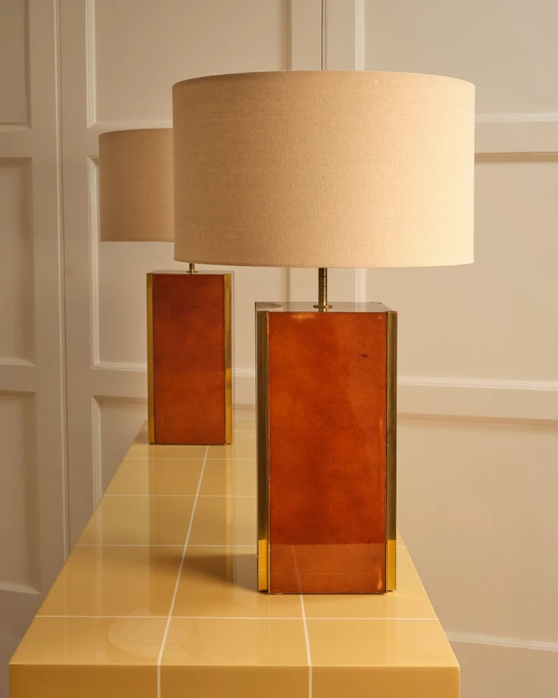 Vintage Pair of Brass table lamps - Italy 1970s