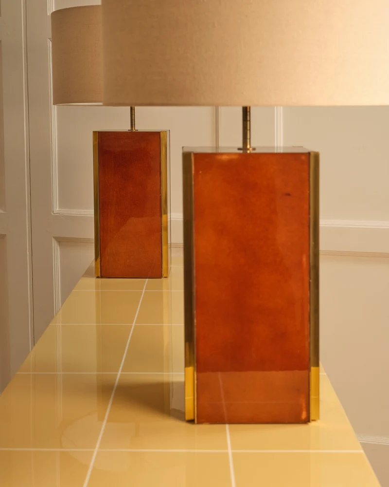 Vintage Pair of Brass table lamps - Italy 1970s