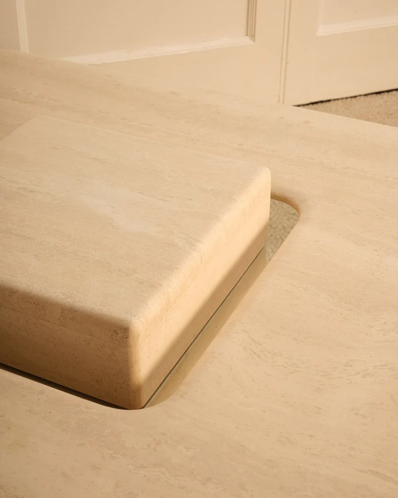 Saturn Travertine Coffee Table