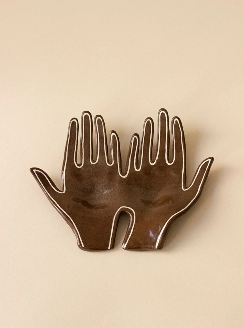 Main Double "The Line" Brown Glaze White Line