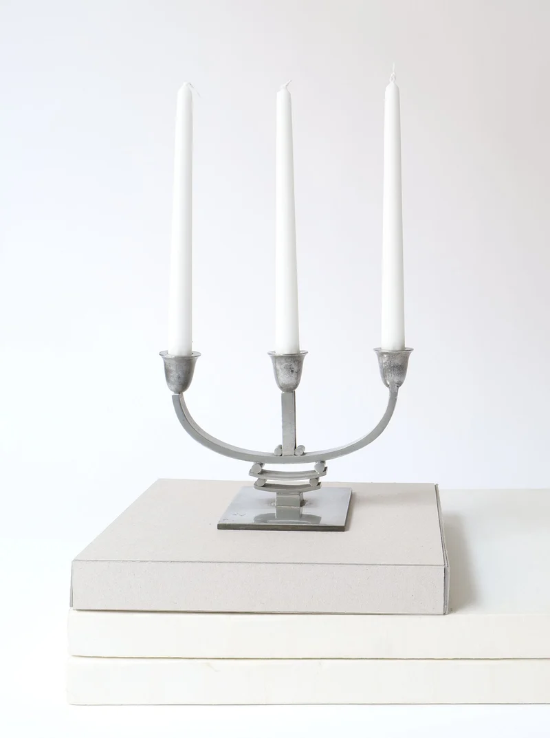 Deco Pewter Candle Holders 1930s