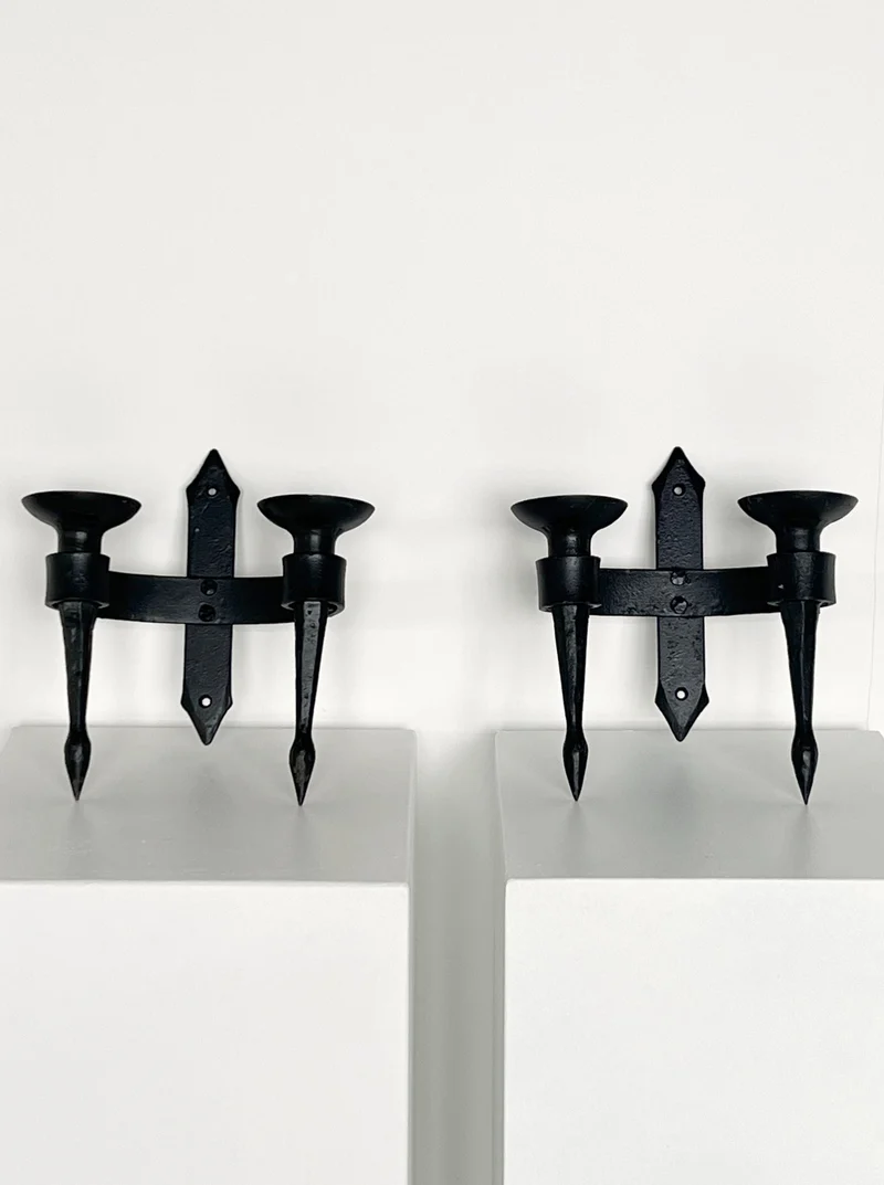 Iron wall candle sconces