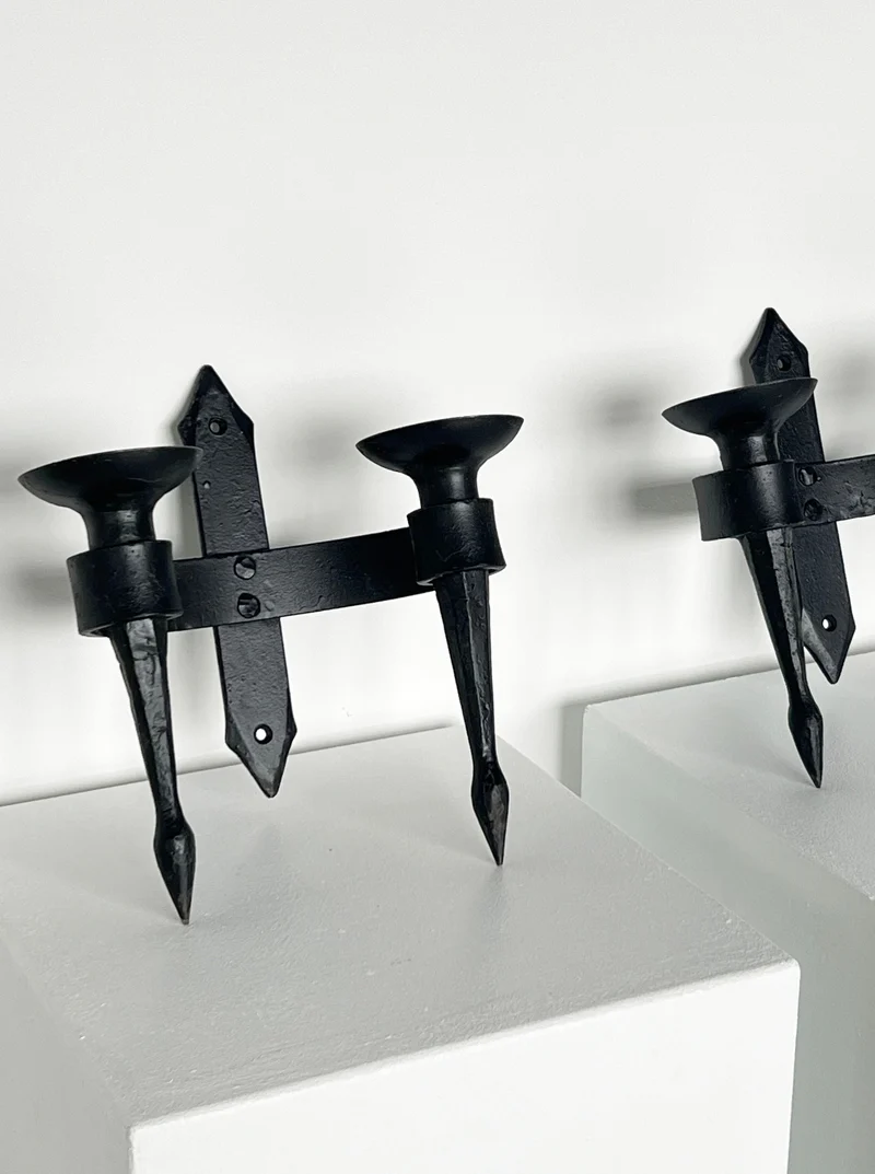 Iron wall candle sconces