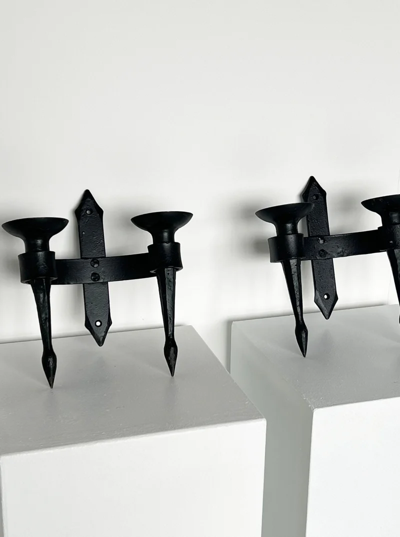 Iron wall candle sconces