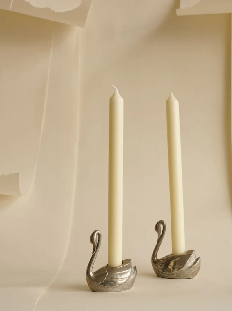 Two Swan Candleholders