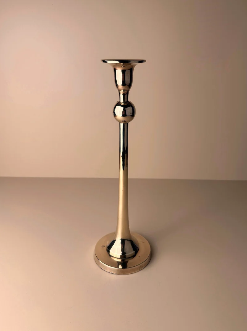 Postmodern Brass Candleholder