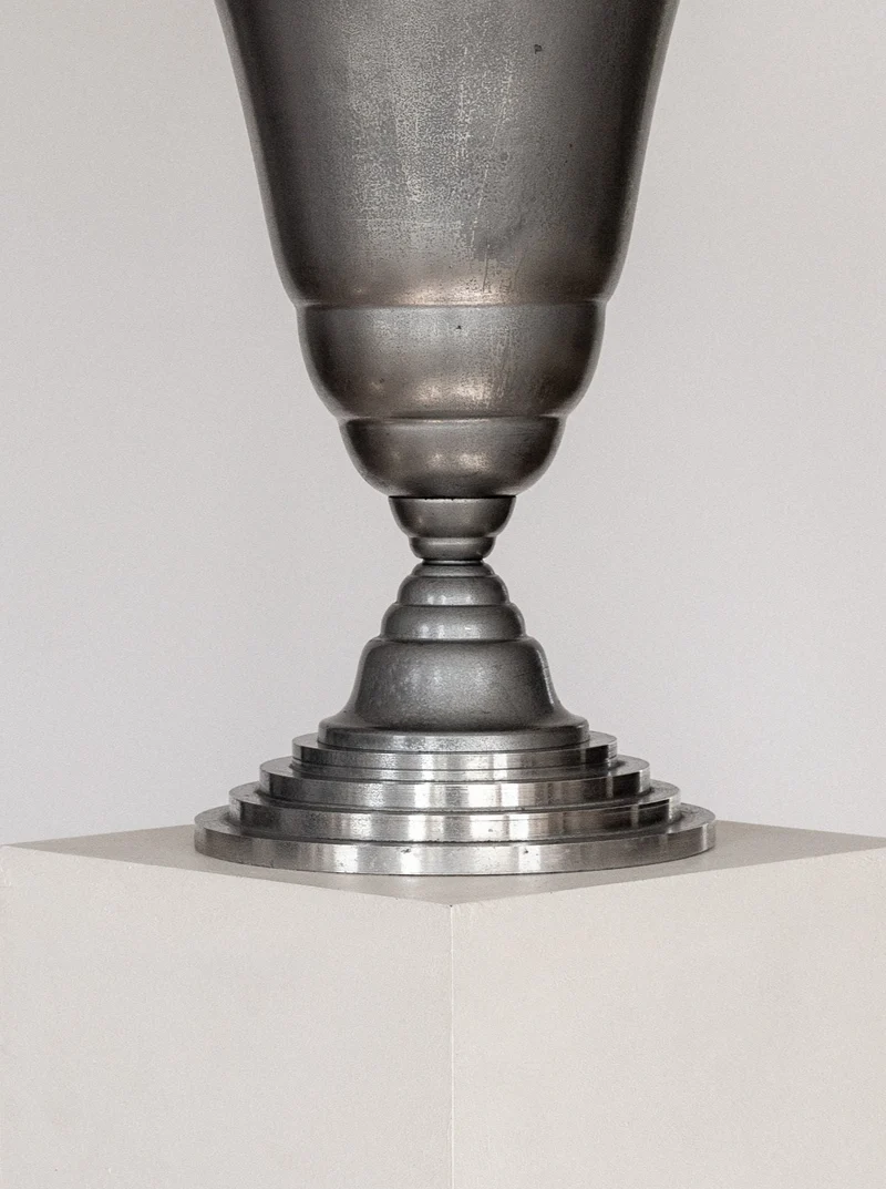 Vintage Art Deco Torchière Aluminium Table Lamp, France, 1930s