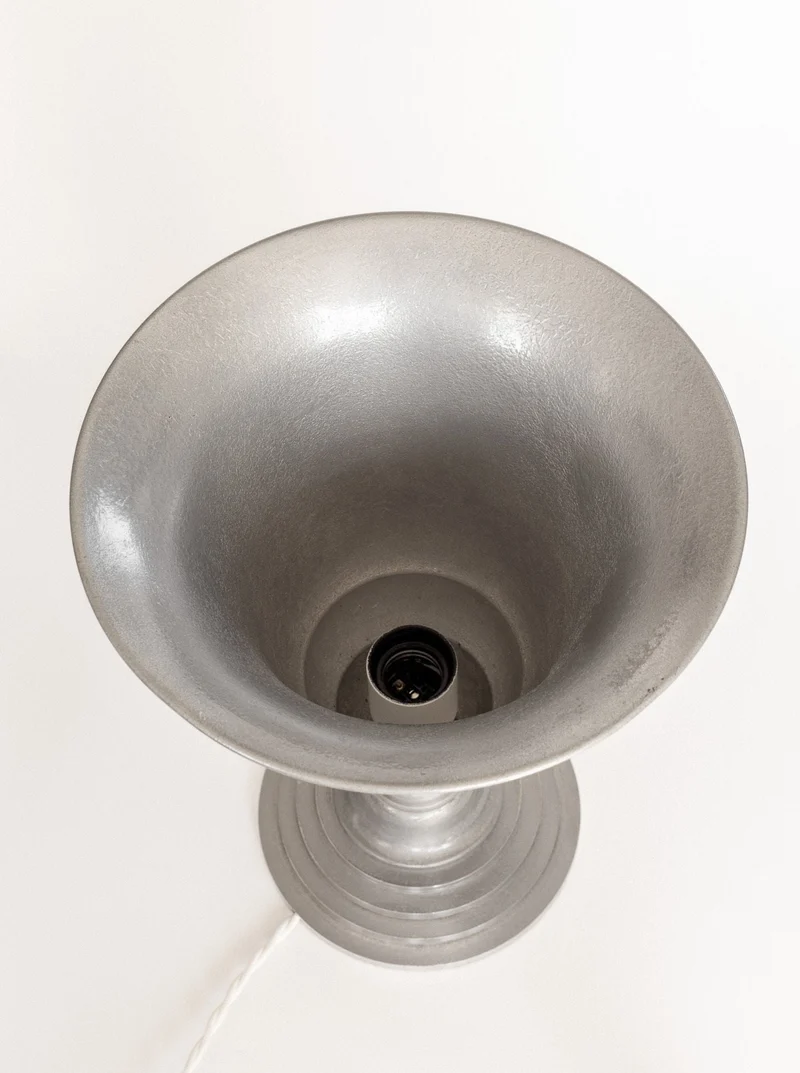 Vintage Art Deco Torchière Aluminium Table Lamp, France, 1930s