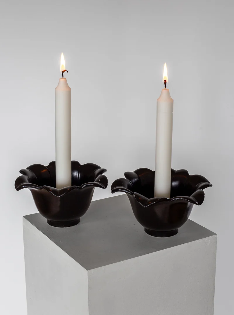 Mid-Century Ceramic Candlesticks, Sweden, 1950s