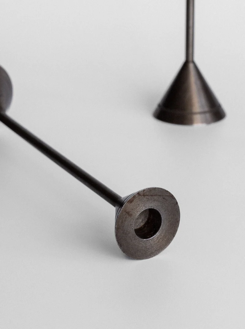 Set of Four Postmodern Candle Holders