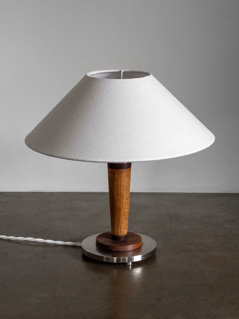 Vintage Mid-Century Metal and Wood Table Lamp